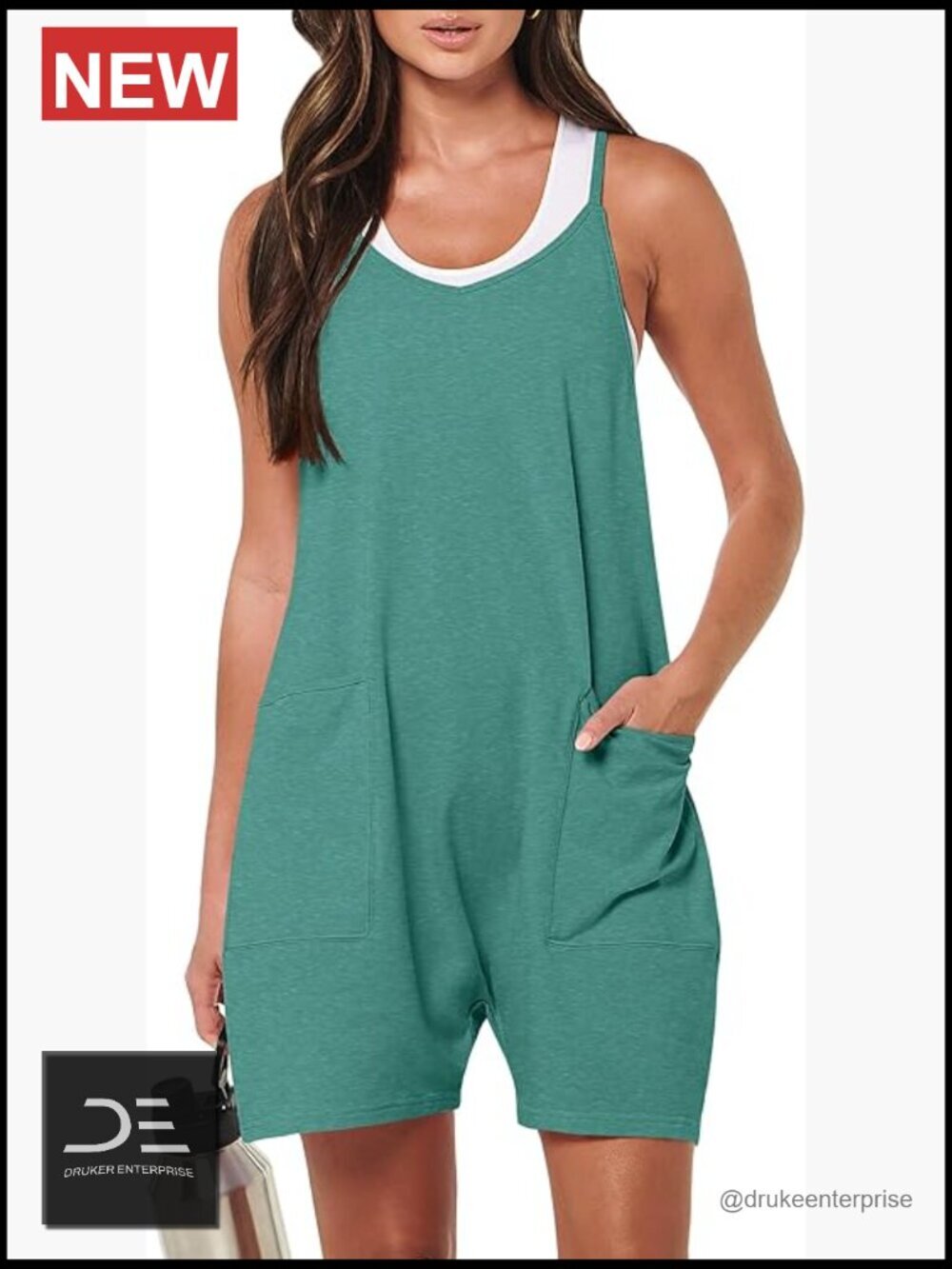 Women's Loose Sleeveless Spaghetti Strap Jumpsuit Summer Romper